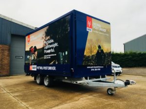 New 4 Mtr Petrol Post Driver exhibition trailer